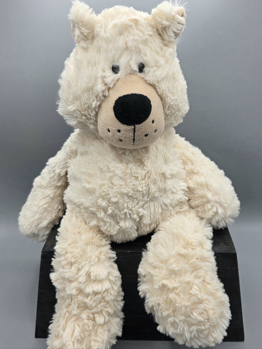 Ganz Kinsley White Bear 18" Weighted Bean Bottom Cream Plush Stuffed Animal Toy